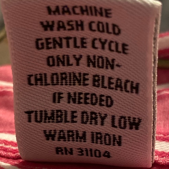 Kim Rogers 3/4 Sleeve Button Down Pink with White Candy Stripes Size Small - Picture 4 of 4